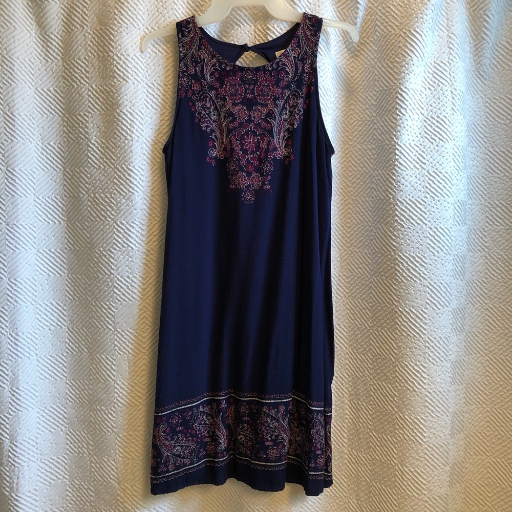 Navy & Purple Slip Dress - Small